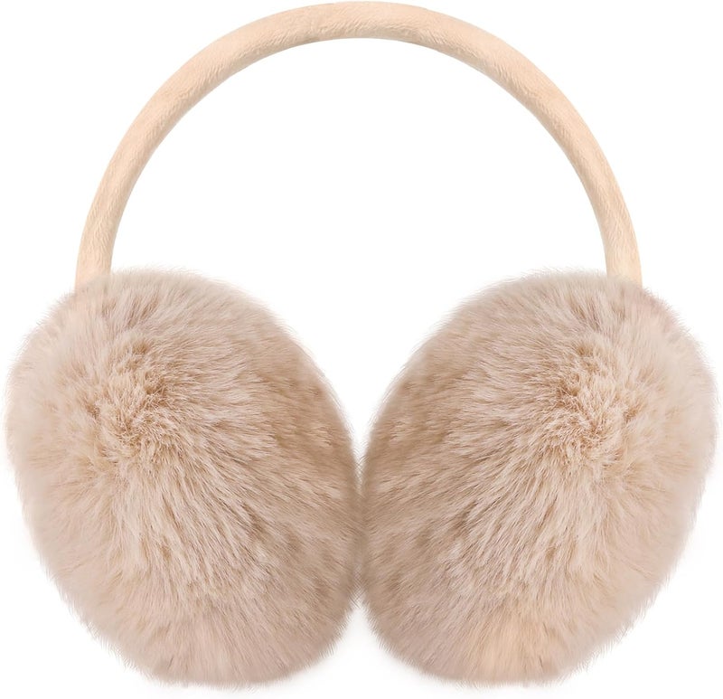 Lainlight Store Ear Muffs Winter Women Girls Adjustable Faux Fur Ear Warmers Comfy Cute Fuzzy Earmuffs - Image 1